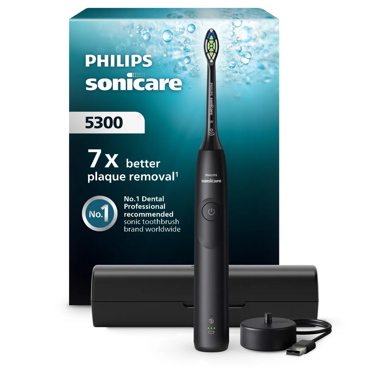 SPAZZOLINO DA DENTI ELETTRICO NERO PHILIPS HX7101/02 SONICARE 5300