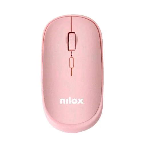 Nilox Mouse Ottico Wireless 2.4GHz 800-1200-1600DPI Selezionabili 3 Pulsanti Rotella di Scorrimento Pink