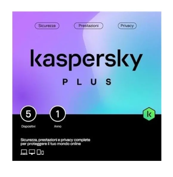 Kaspersky Plus 5 Dispositivi 1 Anno