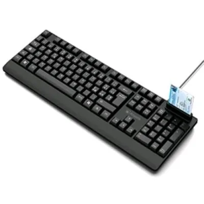 Atlantis Land Atlantis P013-K810S Tastiera USB Layout Italiano con Lettore di Smart Card CNS e CRS Incorporato Cavo 1.5 m Nero