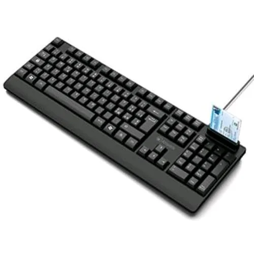 Atlantis Land Atlantis P013-K810S Tastiera USB Layout Italiano con Lettore di Smart Card CNS e CRS Incorporato Cavo 1.5 m Nero