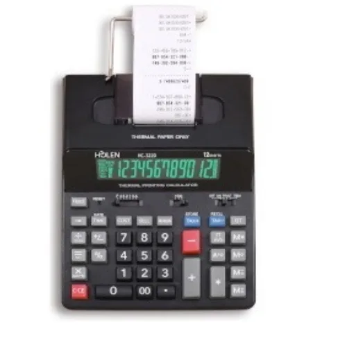 Iternet Holen HC-3220 Calcolatrice da Tavolo Scrivente Termica Display 12 Cifre Alimentatore Incluso Nera