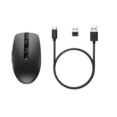 HP PC 710 Mouse Rechargeable Silenzioso Ottico 3.000 DPI 6 Pulsanti Scorimento Iperveloce Compatto Nero