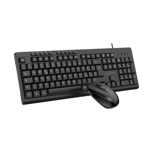 Atlantis Land Atlantis P013-KC710B-It Kit Tastiera + Mouse USB KC710 Multimediale 10 Tasti Tasto ai Copilot Cavo USB-1.5 m Layout Italiano Nero