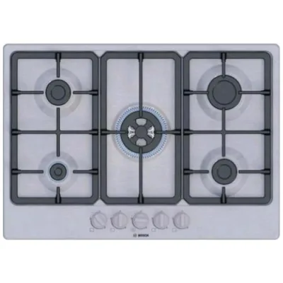 Bosch PGQ7B5K90 Piano Cottura a Gas 5 Fuochi 75 cm Piano in Acciaio Inox