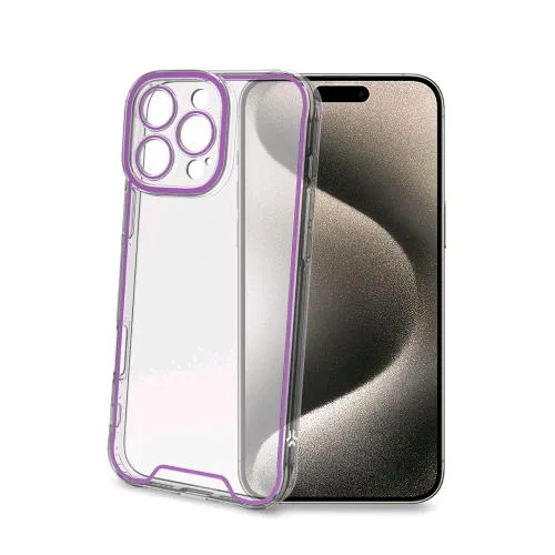 Celly Apple iPHONE 16 Pro Max Cover Glow in Tpu Trasparente/Viola