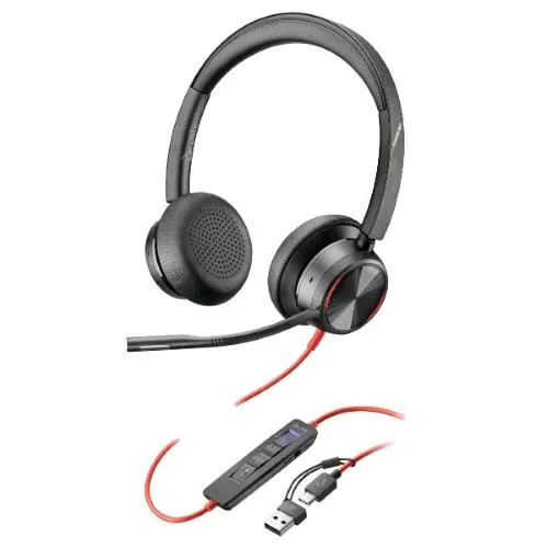 HP Poly BW 8225 Stereo -M USB-C HS +USB-C/A Cuffie Stereo con Microfono Cancellazione del Rumore Attiva USB-A/C Certificate Microsoft Teams