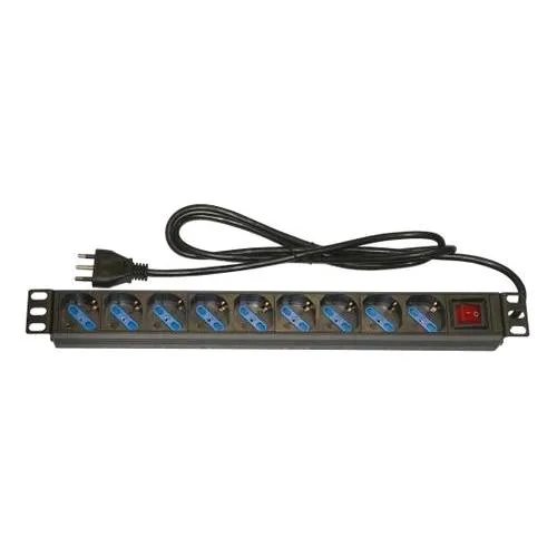 LINK Multipresa da Rack 19" 9 Prese Universali con Interruttore Spina Italiana 16A