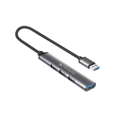 Atlantis Land ATLANTIS P014-UH313 MINI HUB USB 3.0 1xUSB3.0 3xUSB2.0 Alluminio