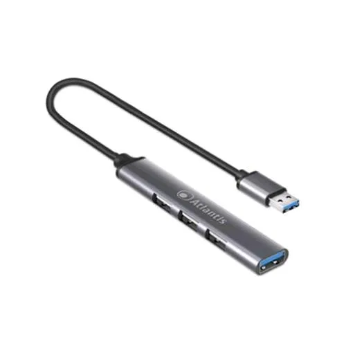 Atlantis Land ATLANTIS P014-UH313 MINI HUB USB 3.0 1xUSB3.0 3xUSB2.0 Alluminio