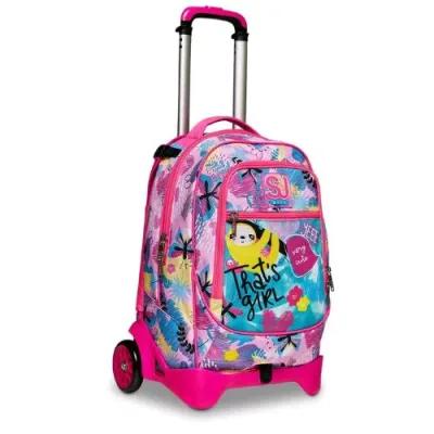 Seven Clack It Girl Trolley Jack 2 Ruote in Poliestere 37X51X27 cm 34 l Scomponibile Tasca Frontale Fantasia