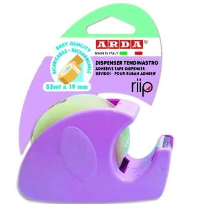 ARDA Riip Dispenser in Plastica con Nastro Adesico Viola Pastello