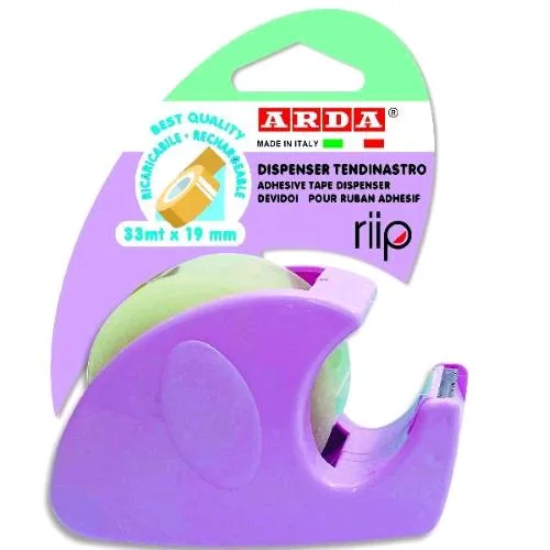 ARDA Riip Dispenser in Plastica con Nastro Adesico Viola Pastello