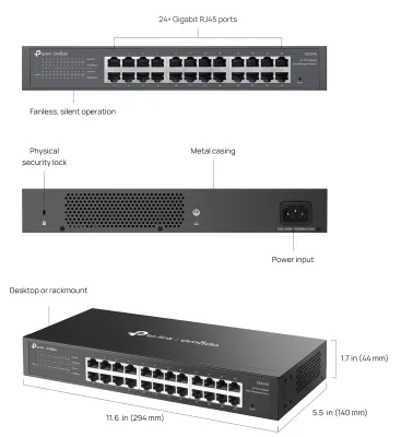 SWITCH 24P GIGABIT EASY OMADA EASY MANAGED 13INCH RACK SDN CNTRL