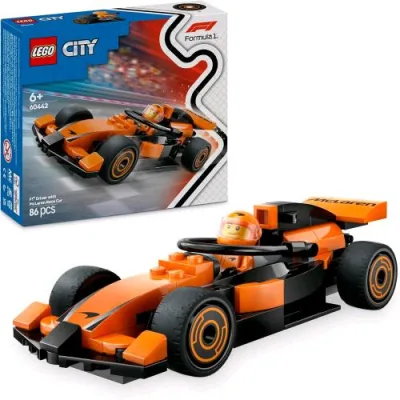 LEGO City Pilota e Monoposto Mclaren F1 con Minifigura