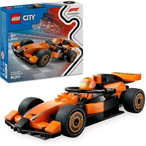 LEGO City Pilota e Monoposto Mclaren F1 con Minifigura