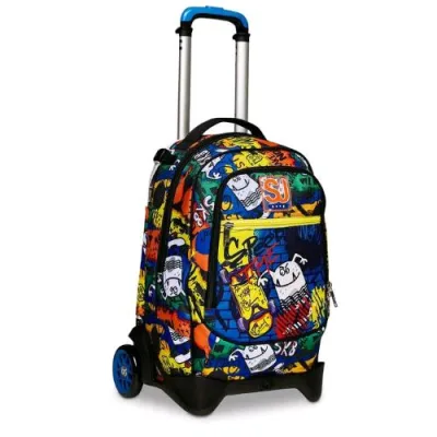 Seven Critty Boy Trolley Jack 2 Ruote in Poliestere 37X51X27 cm 34 l Scomponibile Tasca Frontale Fantasia