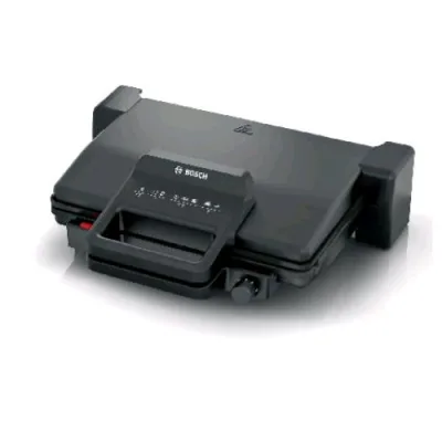 Bosch TCG3323 Bistecchiera Elettrica 2000W 3 Posizioni di Cottura 5 Livelli di Temperatura Piastre Rimovibili Antiaderenti Nero