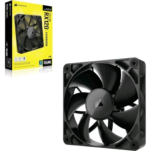 Corsair Icue Link RX120 Ventola PWM da 120 mm Cuscinetto a Cupola Magnetica Ventola Singola Nero