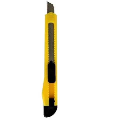 Molho Leone Cutter in Plastica Lama da 18 mm Pulsante Bloccalama Giallo Conf 24 Pz.