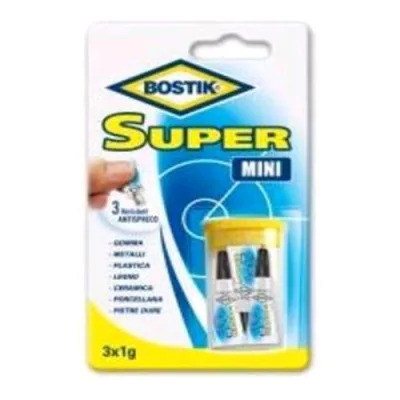 Bostik Colla Fluida Mini Flacone da 1 g Col. Trasparente Conf 3 Pz.