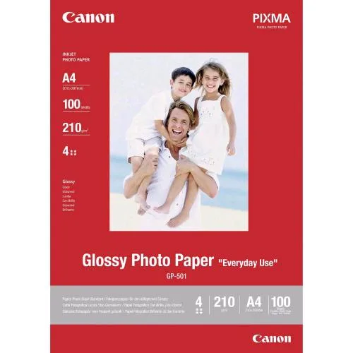 Canon GP 501 Glossy Photo Paper Carta Fotografica A4 Bianco Lucido 200 g/MQ Conf 100 Fogli