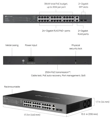 SWITCH 28P GB EASY MANAGED OMADA 24P POE+ 24XGB POE+ OMADA SDN CNTRL