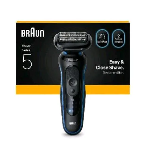 Braun 52-B1000S Rasoio Elettrico Ricaricabile 3 Lame Flessibili 2 Modalita' di Rasatura Nero