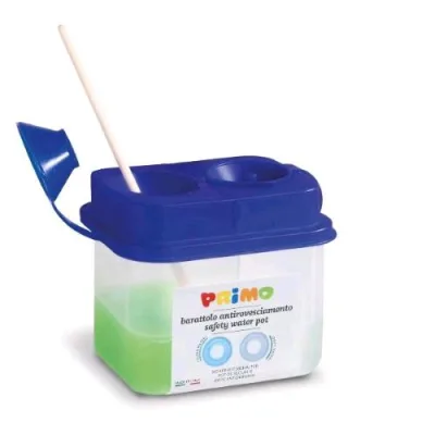 Primo Barattolo Lavapenneli Antirovesciamento Acqua 100X70X90 mm a 2 Scomparti