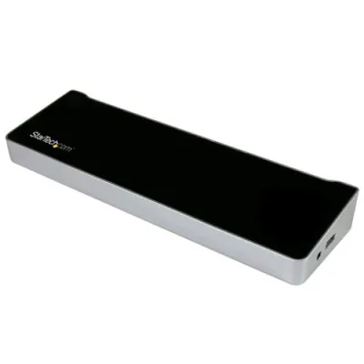 Startech USB3DOCKH2DP Docking Station Replicatore di Porte Universale per 3 Portatili Video Triplo USB 3.0 Colore Nero Silver