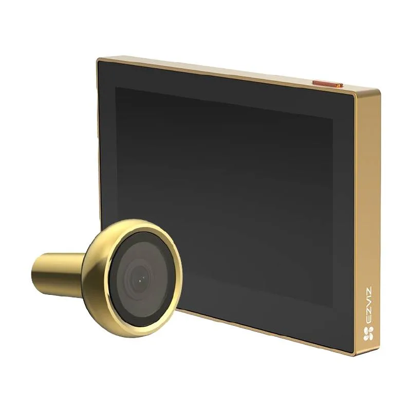 Ezviz HP2 Spioncino Porta D' Ingresso 2 MPX 15 FPS Wi-Fi con Schermo da Interno 4.3" Batteria Ricaricabile 2200mAh Oro Nero