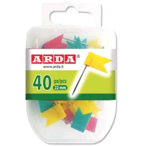 ARDA Spilli Bandiera Gambo 2,2 cm Colori Assortiti Conf 40 Pz.