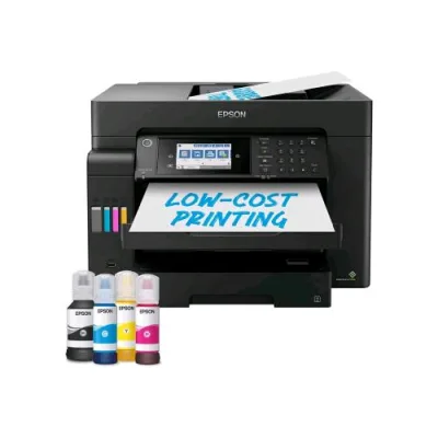 Epson Ecotank Et-16605 Stampante Multifunzione Ink Jet a Colori A3 Wi-Fi Scanner Piano e Adf Fax a Colori 33,6 Kbit/S 550 Fogli LAN USB 25PPM Nero