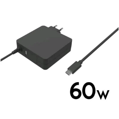 Nilox NLX-PDC-60W Caricatore PD Power Delivery 60W + 1XPORTA USB Nero