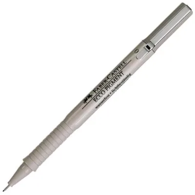Faber Castell Ecco Pigment Penna Punta in Fibra 0.2 mm Colore Nero Conf. 10 Pz.