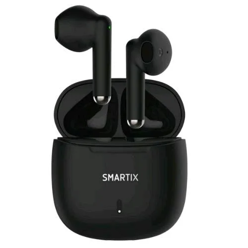 Atlantis Smartix SM60-FI9-B Auricolari TWS True Wireless Stereo Bluetooth 5.3 Bassa Latenza Custodia con Funzione di Ricarica Include Battery Bank da 300mAh Nero