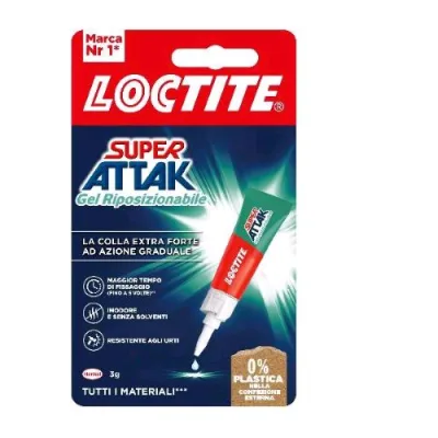Loctite Super Attak Gel Riposizionabile Fialetta da 3 g Trasparente