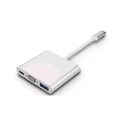 Nilox NLX-TC-Vgausbtc Mini Docking Station da USB-C a USB-A 3.0 VGA USB-C 3.1 Silver