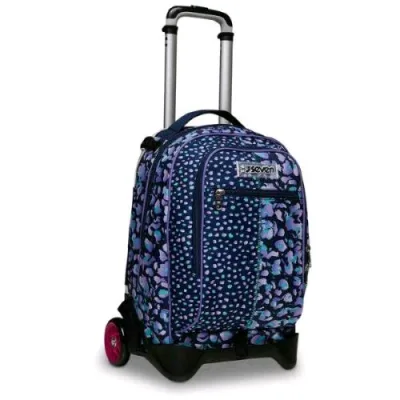 Seven Ziply Girl Trolley Jack 2 Ruote in Poliestere 37X51X27 cm 34 l Scomponibile Tasca Frontale Fantasia