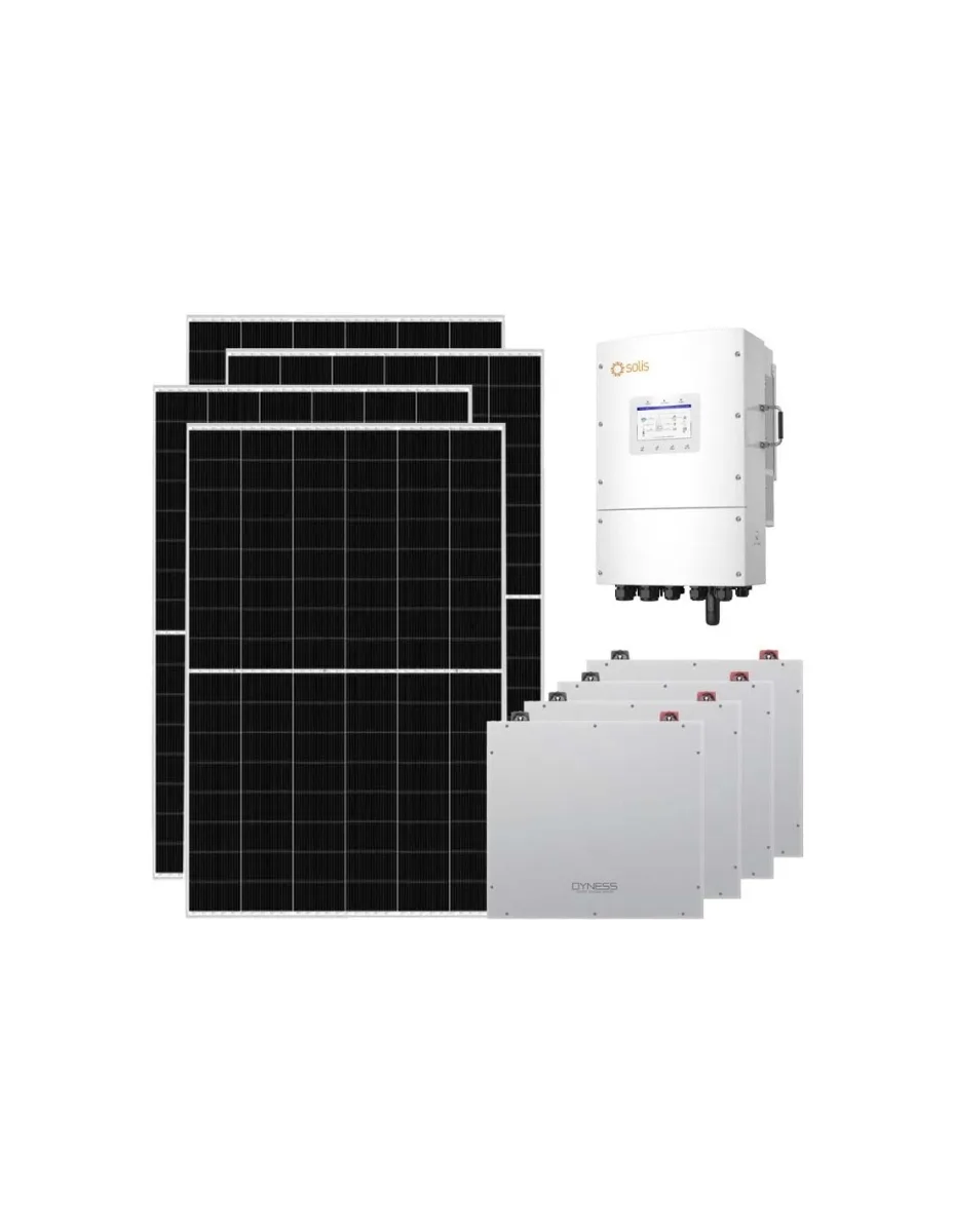 Kit fotovoltaico trifase 15470W inverter 15kW Solis LV batteria al litio 20.48kWh Dyness DL5.0C
