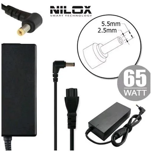 Nilox NLX65W-AR02 Alimentatore per Acer 65W 19V 3.42A 5.5 x 2.5mm Nero
