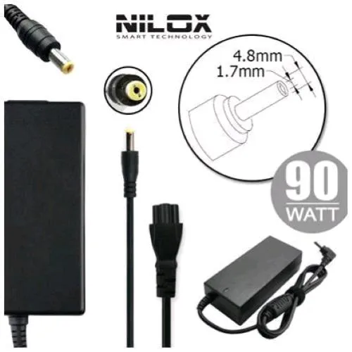 Nilox NLX90W-CP05 Alimentatore Compatibile con Notebook HP 90W 18.5V 4.9A 4.8X1.7 Black