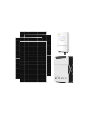 Kit fotovoltaico monofase 5460W inverter Solis 5kW litio 5.22kWh Weco EVO 5k3