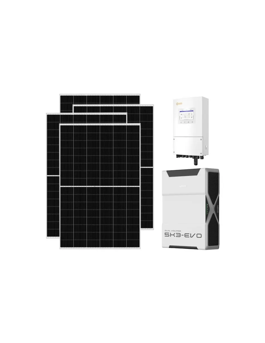 Kit fotovoltaico monofase 5460W inverter Solis 5kW litio 5.22kWh Weco EVO 5k3