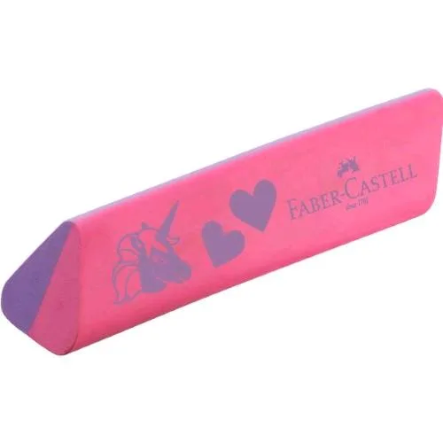 Faber Castell Espositore Gomma PVC & Dust Free Unicorno Forma Triangolare Conf 15 Pz.