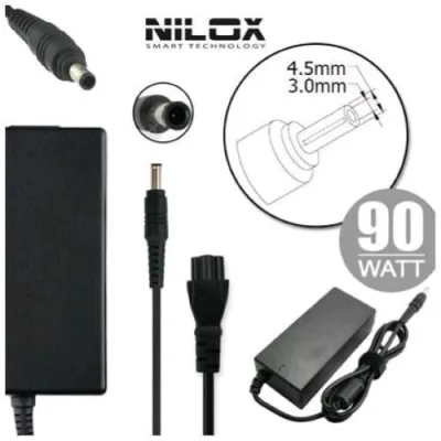 Nilox NLX90W-HP37D Alimentatore per Notebook HP 90W 19.5V 4.62A Connettore 4.5mm x 3.0mm Nero