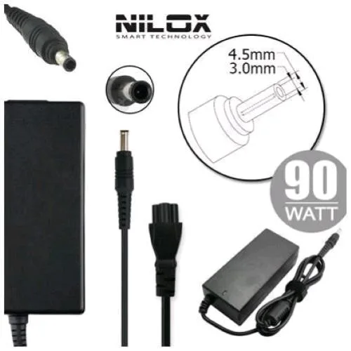 Nilox NLX90W-HP37D Alimentatore per Notebook HP 90W 19.5V 4.62A Connettore 4.5mm x 3.0mm Nero