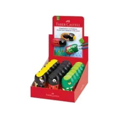 Faber Castell Espositore Temperamatite Ergo Animals a 2 Fori in Plastica Col. Assortiti Conf 18 Pz.
