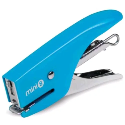 Kartia Fluo Mini 8 Cucitrice a Pinza Caricamento Posteriore Tipo Punti Serie 6/4mm Azzurro