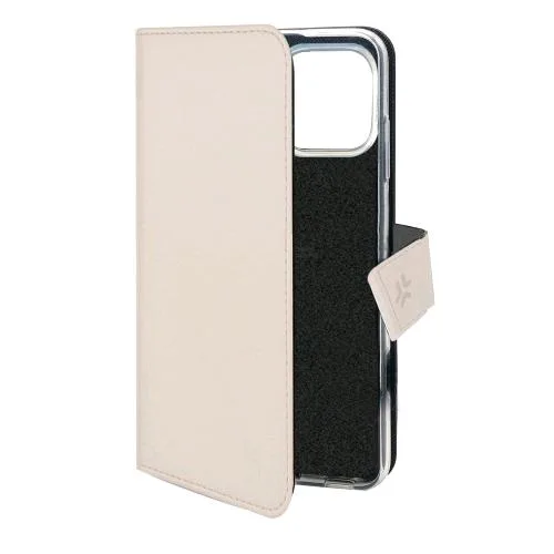 Celly Apple iPHONE 16 Pro Max Custodia a Portafoglio con Chiusura Orizzontale Flap Magnetico Tasche Interne Portadocumenti Funzione Stand Beige
